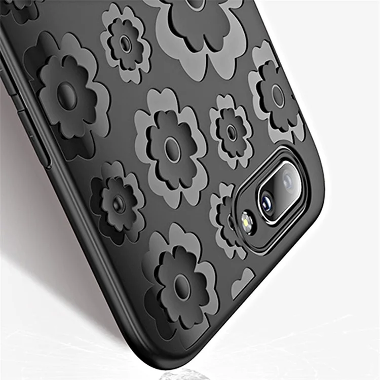 3D Flower Series Soft TPU Case for OPPO R11s Plus - Black