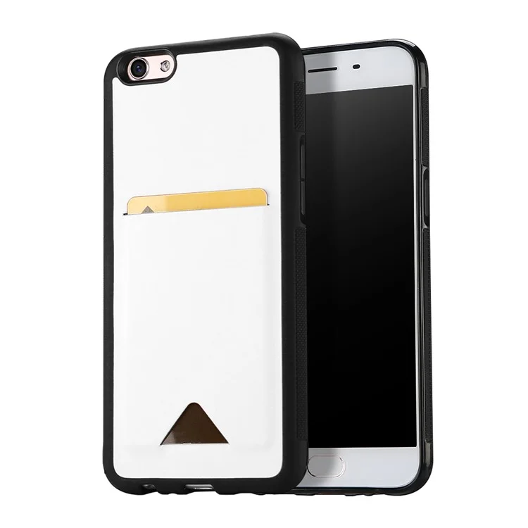 DUX DUCIS Pocard Series for Oppo R9s Card Pocket PU Leather Coated TPU Back Case - White