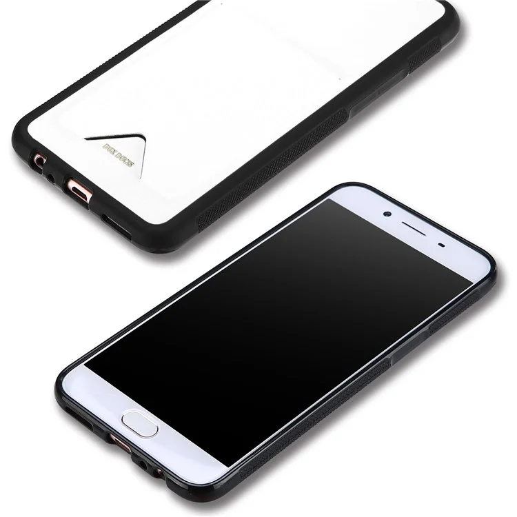 DUX DUCIS Pocard Series for Oppo R9s Card Pocket PU Leather Coated TPU Back Case - White