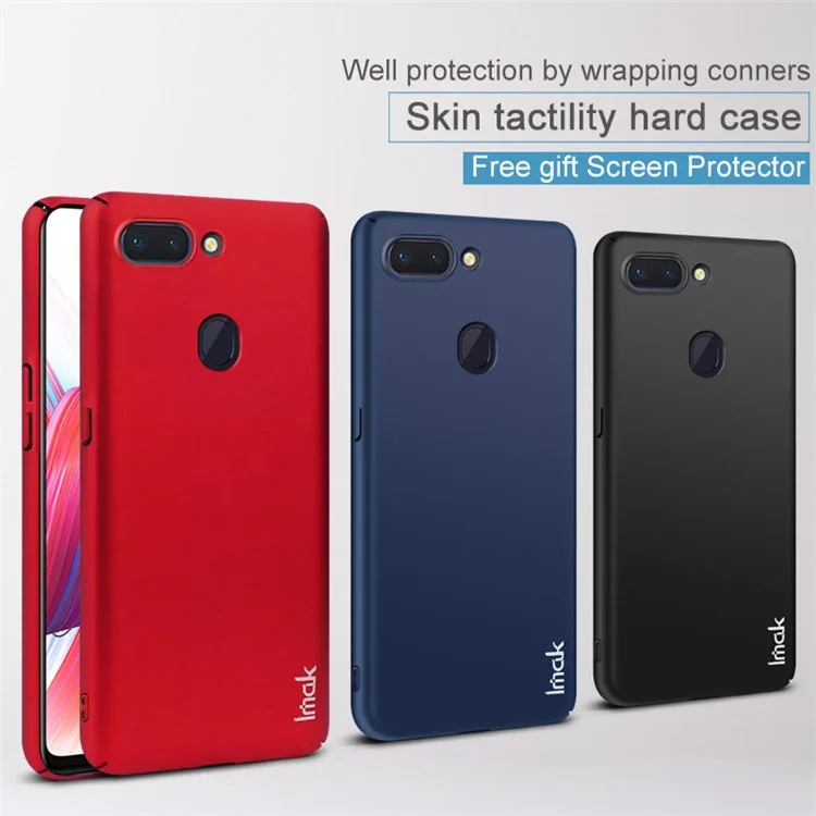 IMAK Jazz Skin Feel PC Back Case + Screen Protector for Oppo R15 Pro - Black