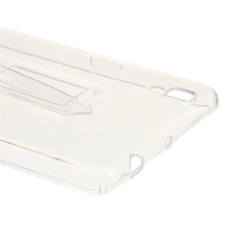 Transparent Glossy TPU Phone Case Cover with Kickstand for Oppo A53