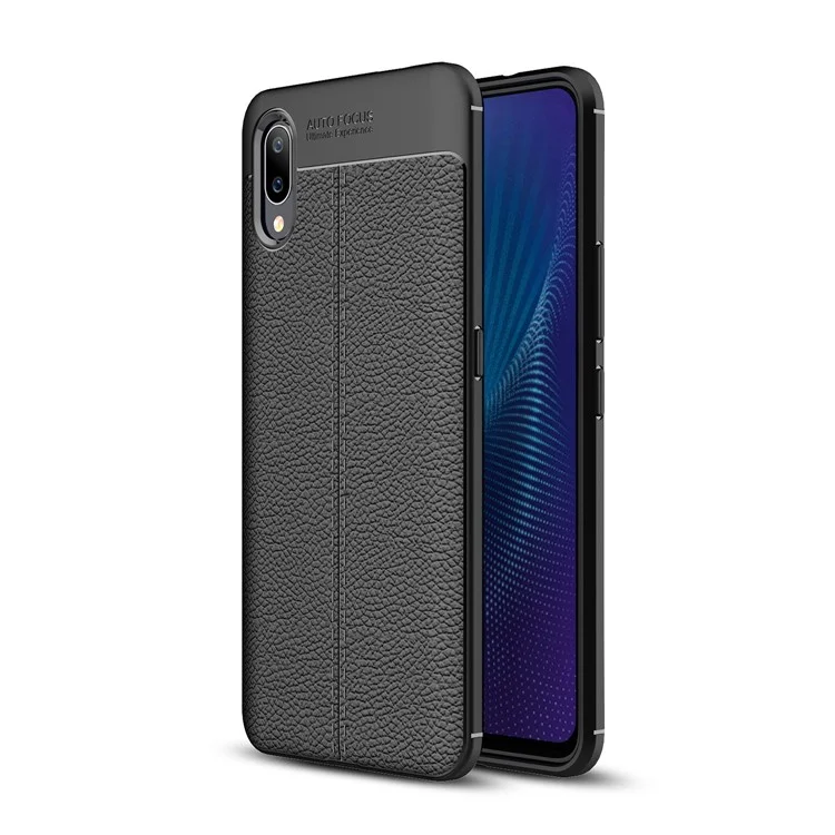 Litchi Texture TPU Back Case for vivo NEX S - Black