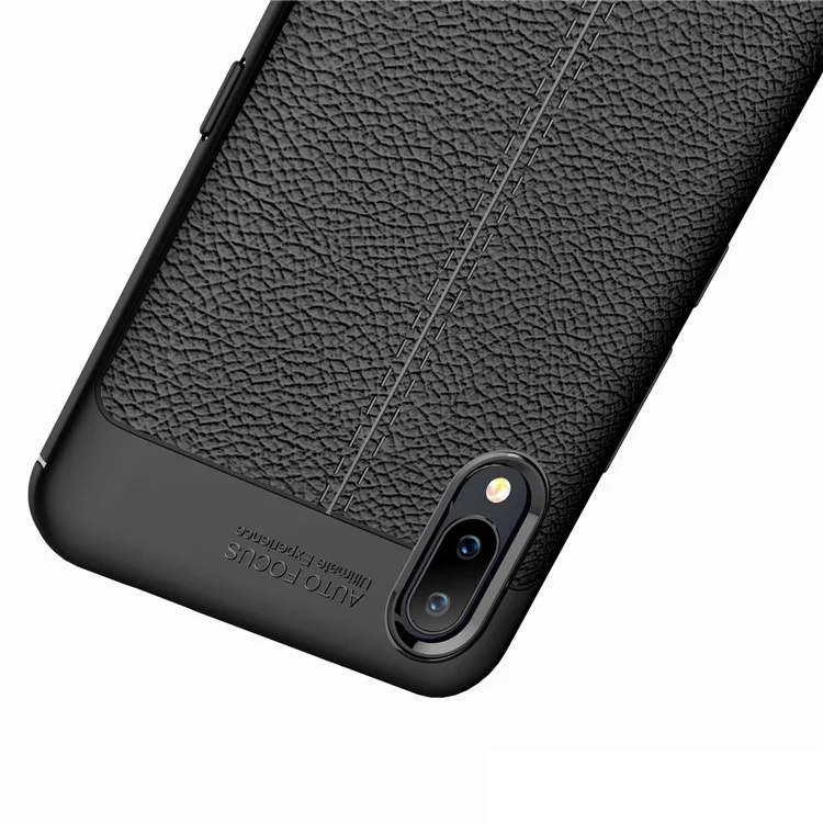 Litchi Texture TPU Back Case for vivo NEX S - Black
