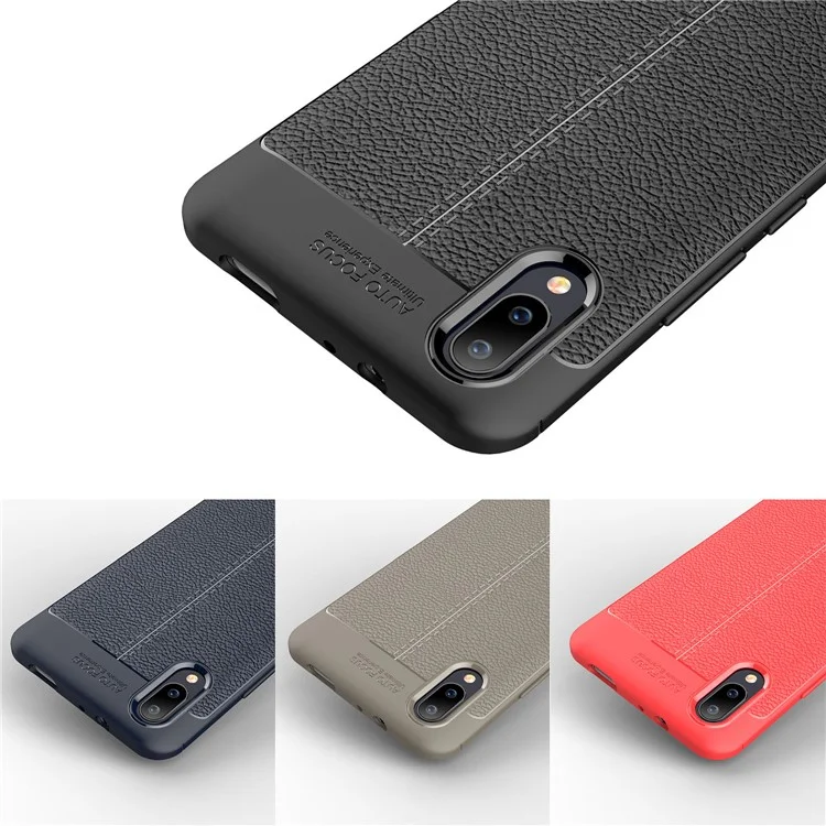 Litchi Texture TPU Back Case for vivo NEX S - Black