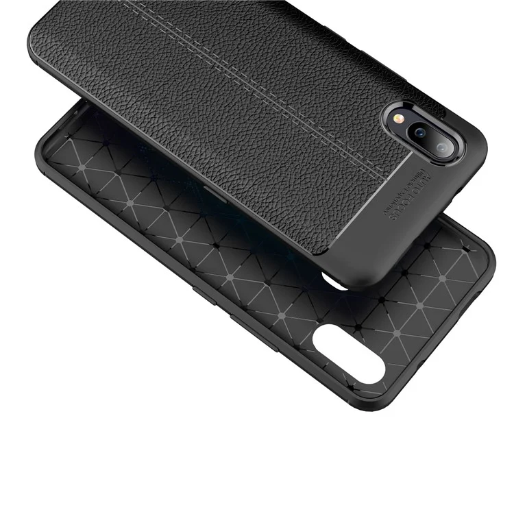 Litchi Texture TPU Back Case for vivo NEX S - Black