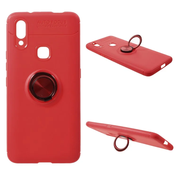 Finger Ring Kickstand TPU Mobile Case (Built-in Magnetic Metal Sheet) for vivo NEX A - Red
