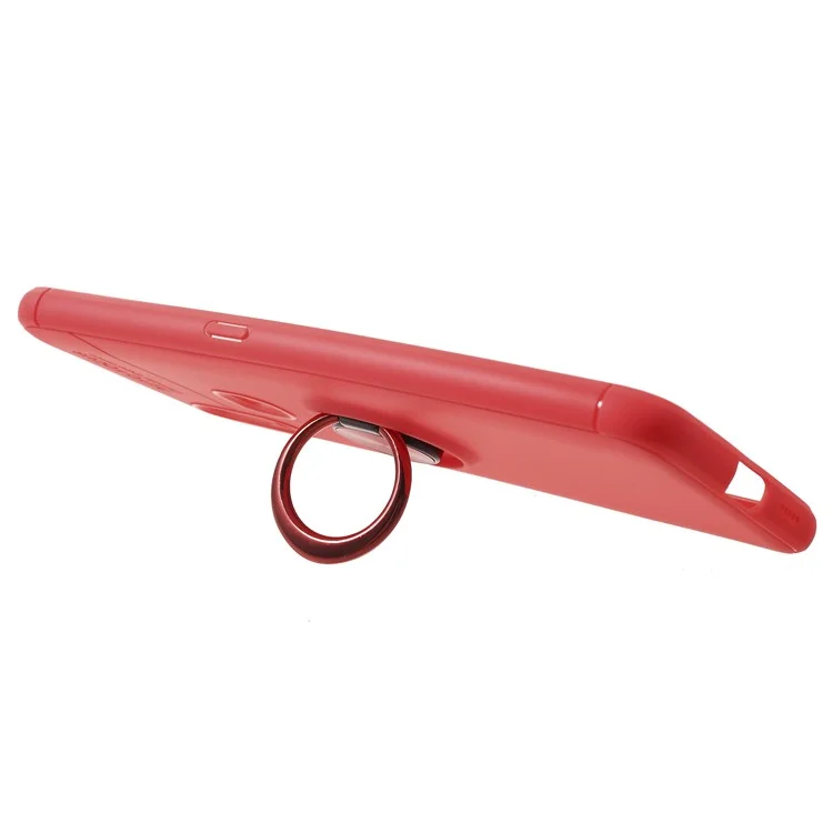 Finger Ring Kickstand TPU Mobile Case (Built-in Magnetic Metal Sheet) for vivo NEX A - Red