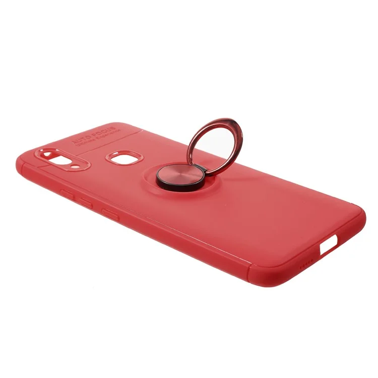 Finger Ring Kickstand TPU Mobile Case (Built-in Magnetic Metal Sheet) for vivo NEX A - Red