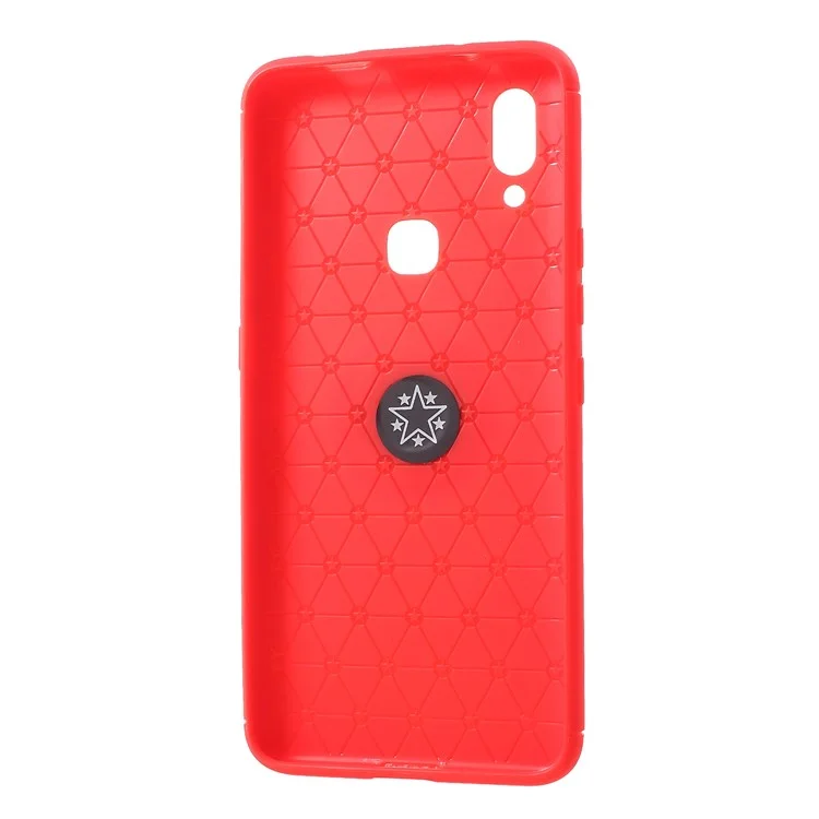 Finger Ring Kickstand TPU Mobile Case (Built-in Magnetic Metal Sheet) for vivo NEX A - Red