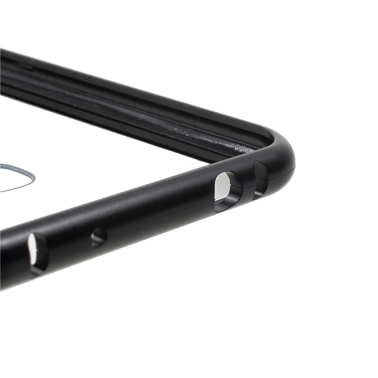 Detachable Magnetic Metal Frame + Tempered Glass Back Protection Phone Case for vivo X21 - Black / Transparent