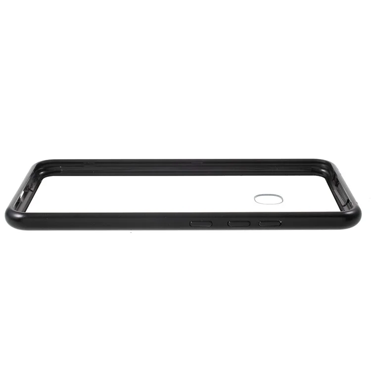 Detachable Magnetic Metal Frame + Tempered Glass Back Protection Phone Case for vivo X21 - Black / Transparent
