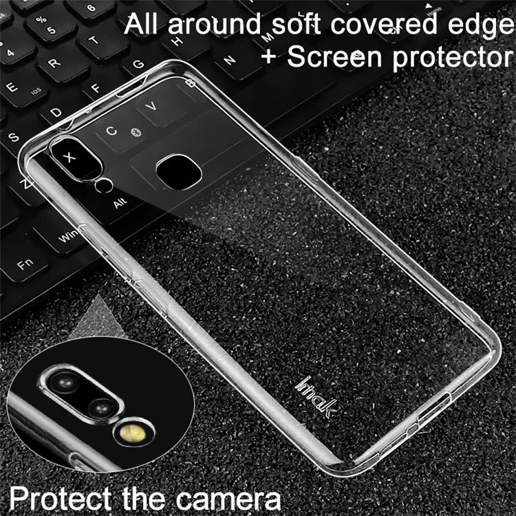 IMAK Stealth Clear TPU Mobile Phone Case + Screen Protector Film for vivo NEX A - Transparent