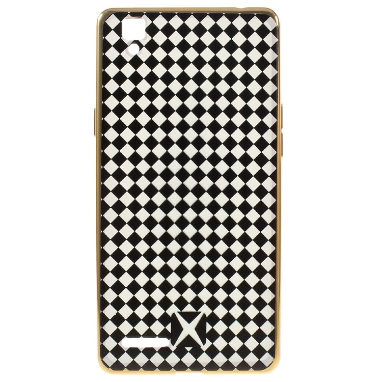 XINCUCO Grid Style Electroplated TPU Cover for OPPO A53 - White