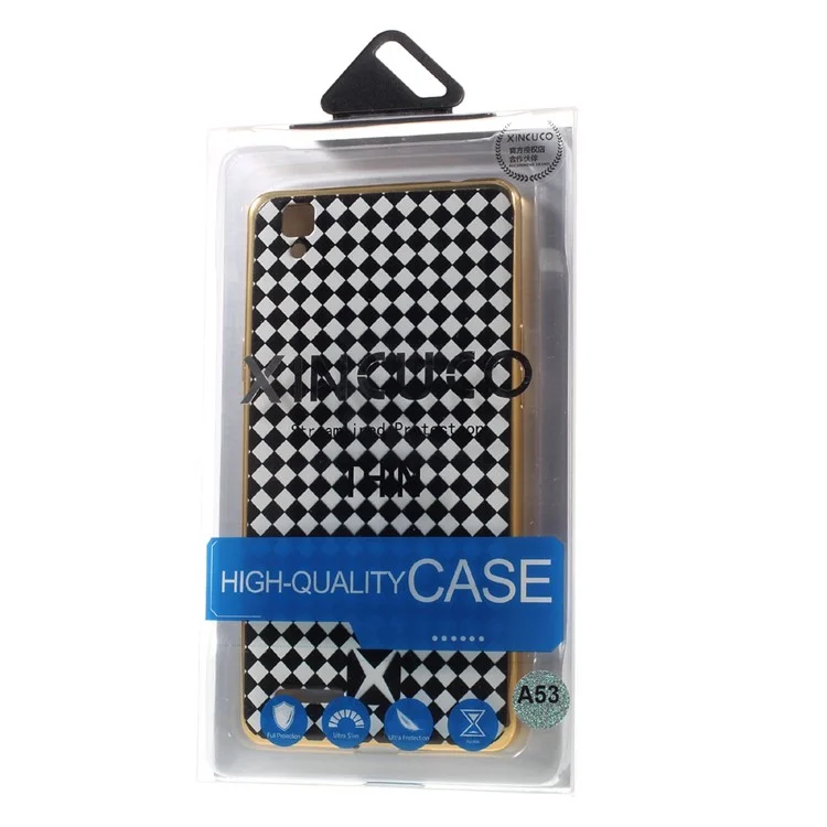XINCUCO Grid Style Electroplated TPU Cover for OPPO A53 - White