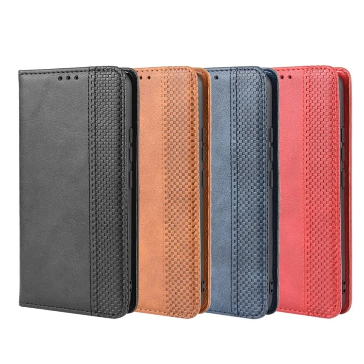 Vintage Style Leather Wallet Stand Phone Case for Vivo Y17/Y15/Y3 - Black