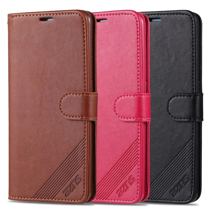 Azns pu Leather Wallet Stand Case Pour Oppo Reno2 - Café