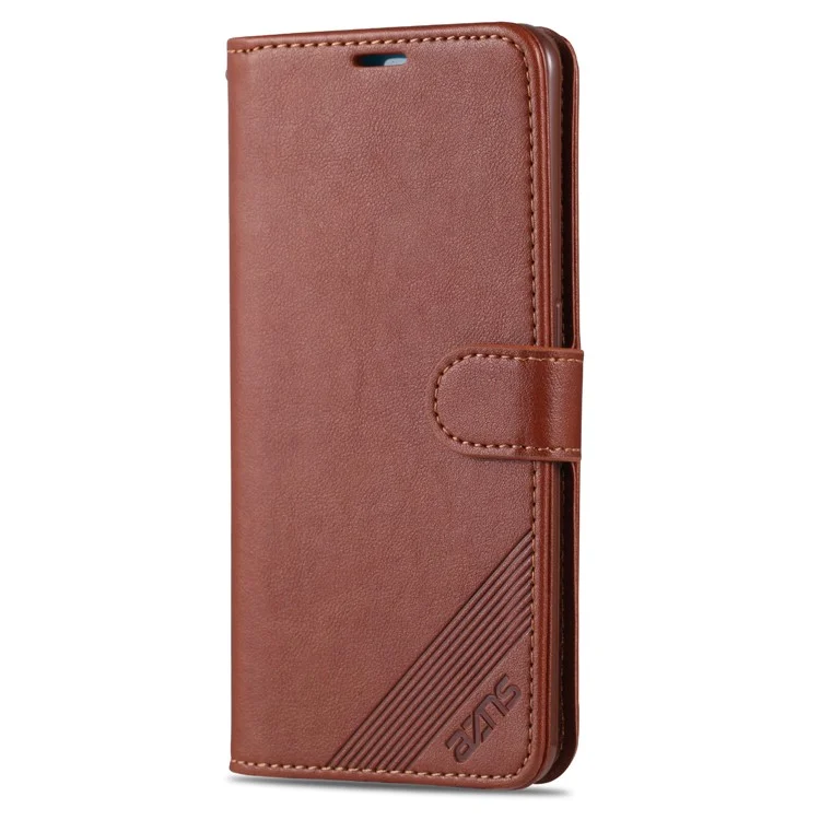 Azns pu Leather Wallet Stand Case Pour Oppo Reno2 - Café
