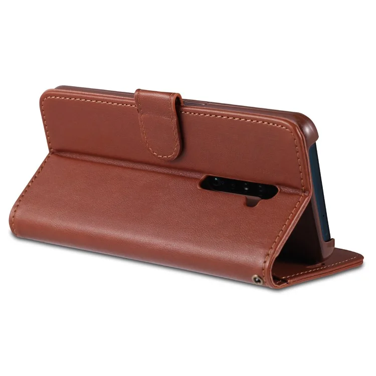 Azns pu Leather Wallet Stand Case Pour Oppo Reno2 - Café
