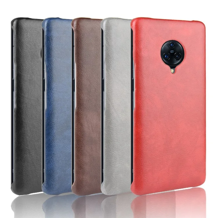 Litchi Skin Cozed Coated Hard PC Case Para Vivo Nex 3/nex 3 5g - Castanho