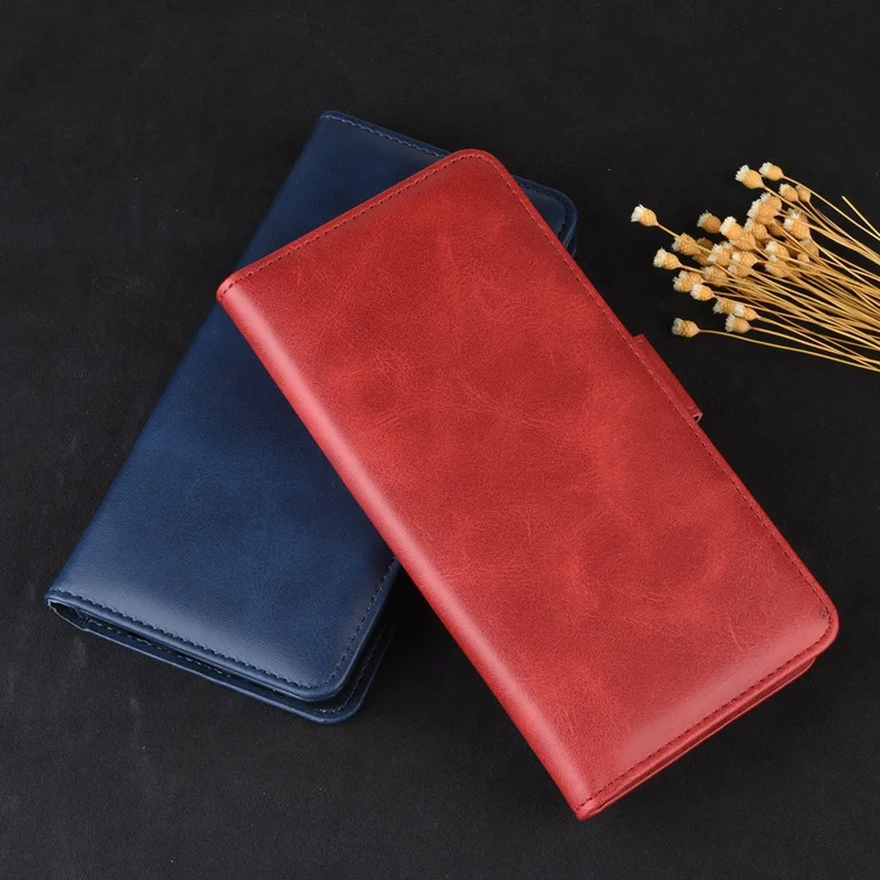 Leather Wallet Stand Protective Case for OPPO A9 (2020) - Red
