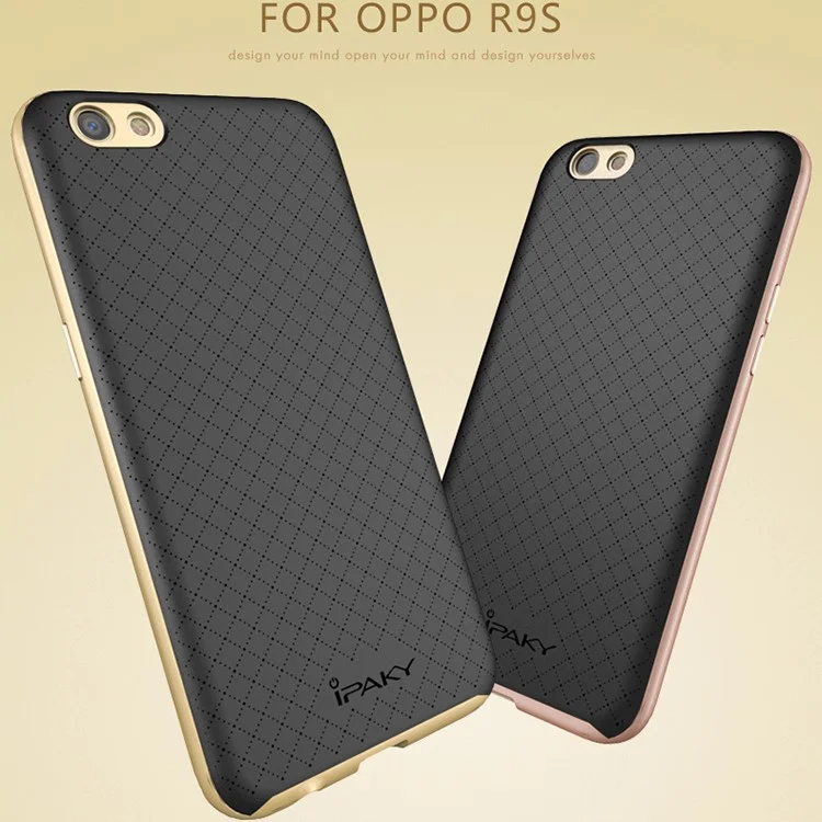 IPAKY PC Bumper + TPU Back Case for Oppo R9s - Gold