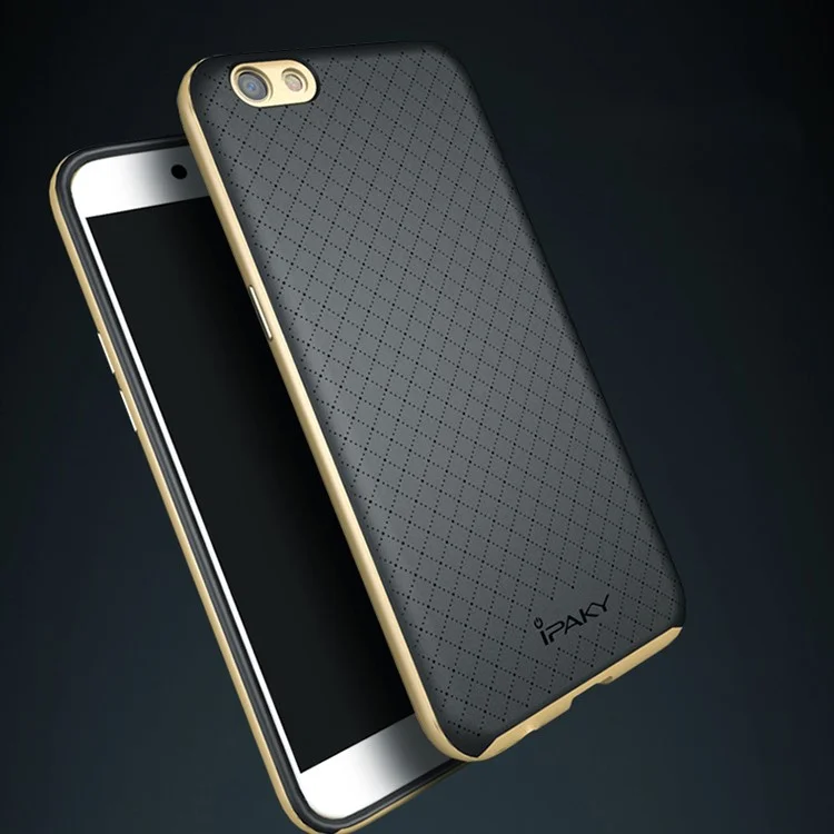 IPAKY PC Bumper + TPU Back Case for Oppo R9s - Gold
