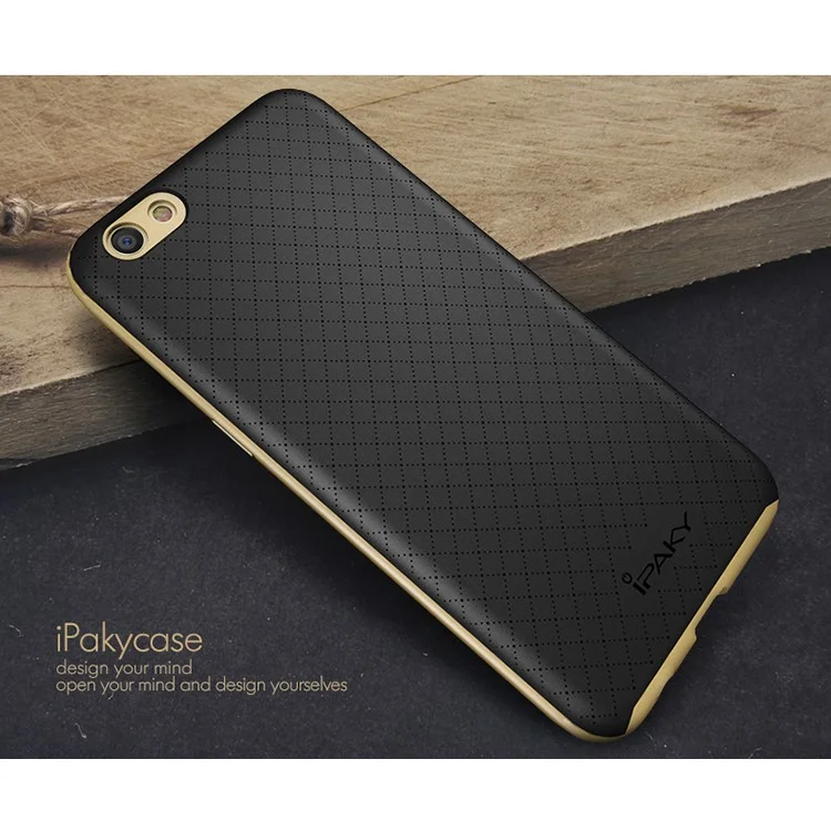 IPAKY PC Bumper + TPU Back Case for Oppo R9s - Gold