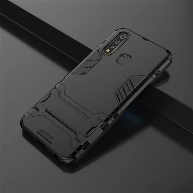 Cool Guard PC + TPU Combo Cover с Kickstand Для Vivo U3 / Y19 - Черный