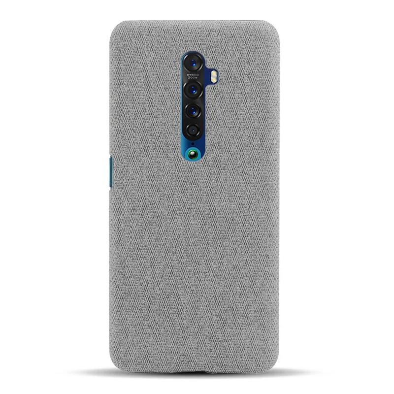 KSQ Cloth Coated PC Hard Phone Cover Case for OPPO Reno2 - Light Grey