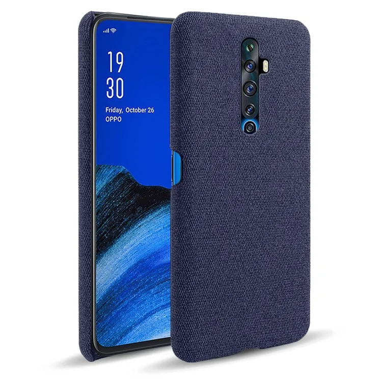 KSQ Cloth Coated PC Hard Phone Protective Case for OPPO Reno2 Z - Bleu