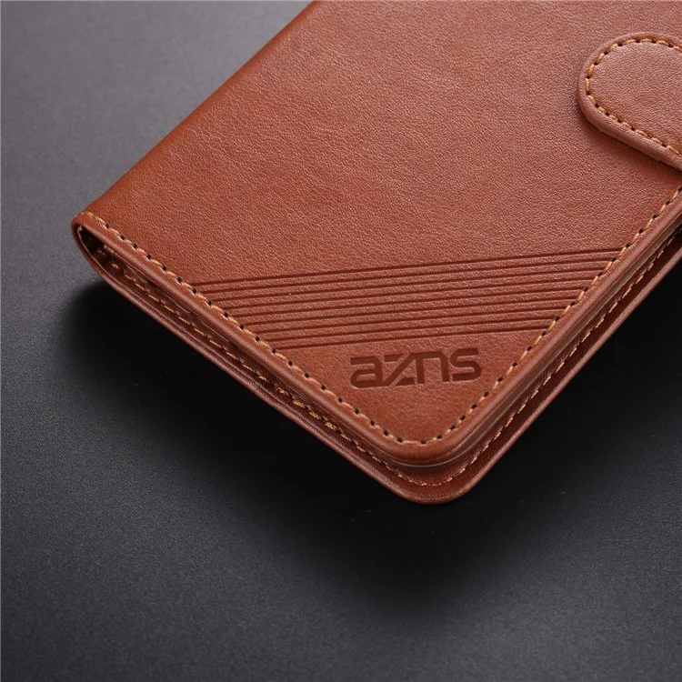 AZNS PU Leather Wallet Mobile Cover for vivo U3/Y19/Y5s - Brown