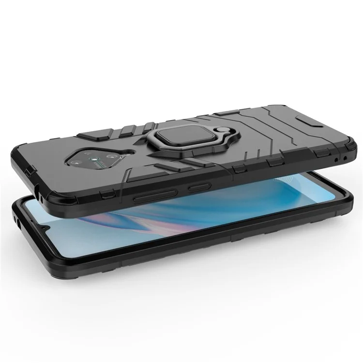 Ringhalter Kickstand PC+TPU Combo Case Telefonabdeckung Für Vivo V17/y9s/s1 Pro (Global Version) - Schwarz