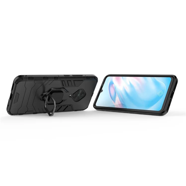 Ringhalter Kickstand PC+TPU Combo Case Telefonabdeckung Für Vivo V17/y9s/s1 Pro (Global Version) - Schwarz