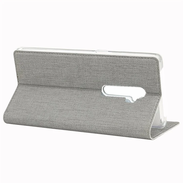 VILI DMX Cross Texture Card Holder Leather Stand Shell для Oppo Reno2 - Grey