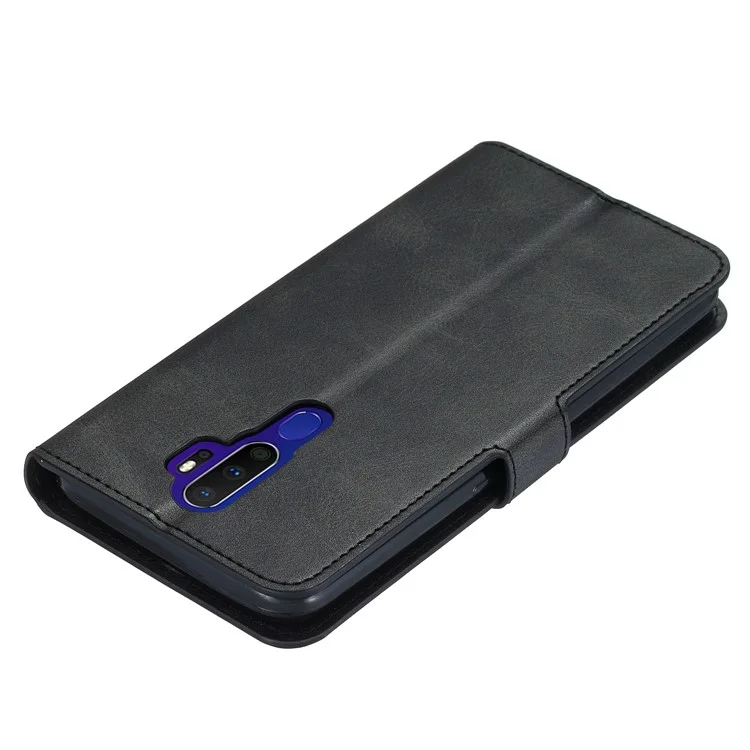 Solid Color Flip Leather Wallet Phone Cover for OPPO A9 (2020)/A5 (2020) - Black