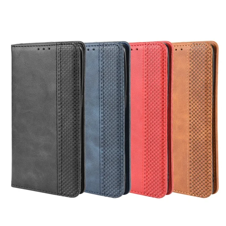 Portafoglio in Pelle in Stile Vintage Con Supporto Per Oppo Reno3 Pro 5G - Nero