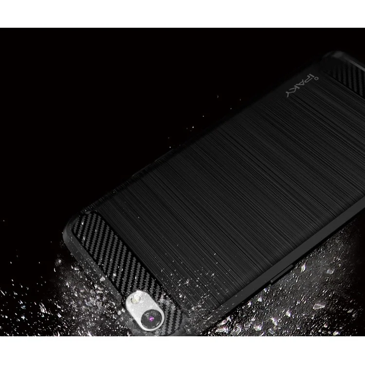 IPAKY Shockproof Brushed TPU Gel Phone Case for Oppo R9s - Black
