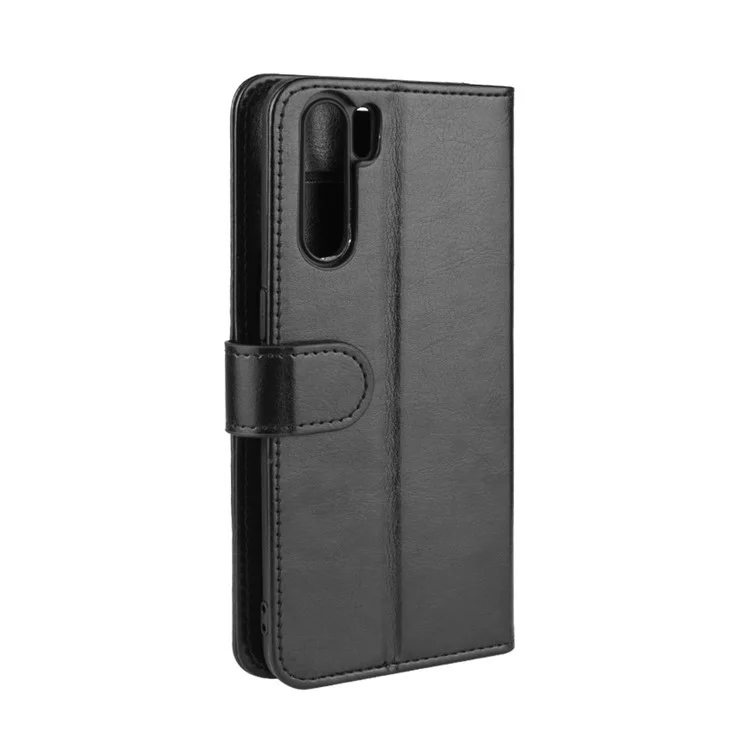 Crazy Horse Wallet Leather Magnetic Phone Cover for OPPO A91 / F15 - Black