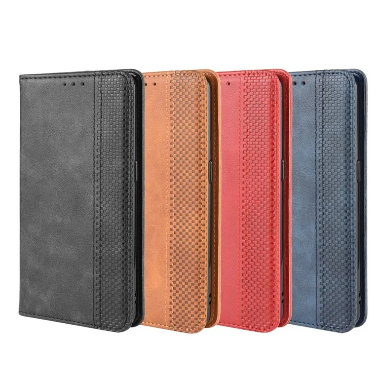 Étui de téléphone portefeuille en cuir style vintage pour Oppo A8/A31 (2020) - Noir