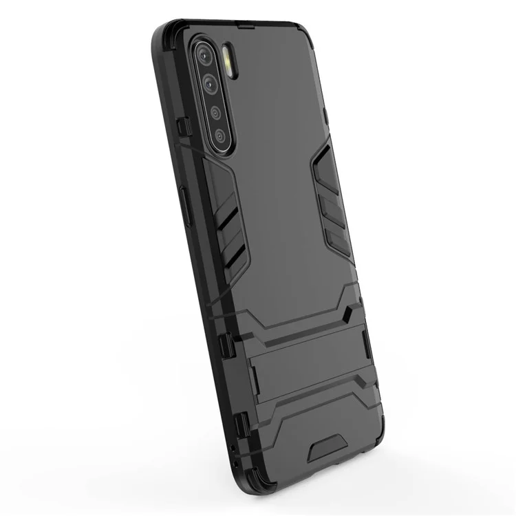Cool Guard Hybrid PC + TPU Guscio Telefono con Supporto per OPPO A91/F15 - Nero