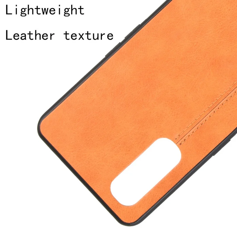 PU Leather Coated PC + TPU Hybrid Phone Case for Oppo Find X2 - Yellow