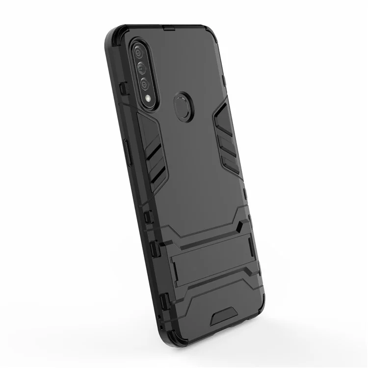 Cool Guard PC + Custodia Ibrida TPU Con Cavalletto Per Oppo A8 / Oppo A31 (2020) - Nero