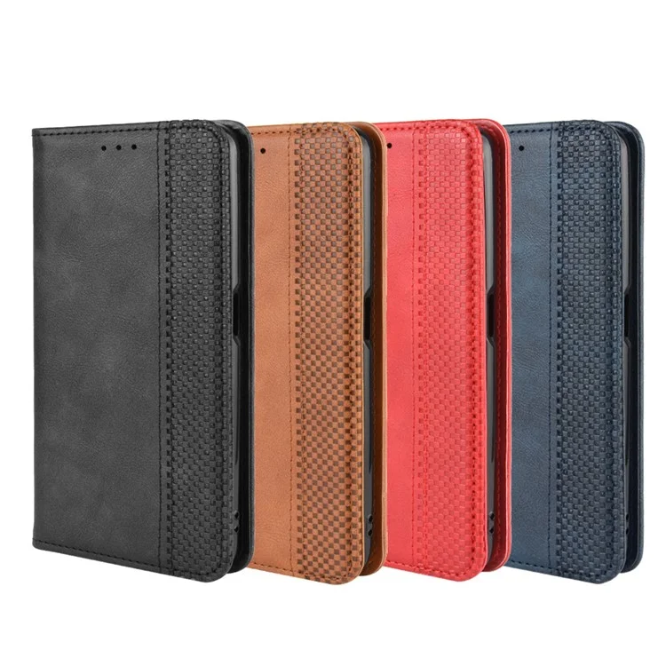 Vintage Style Leather Wallet Case for Realme X50 5G - Brown