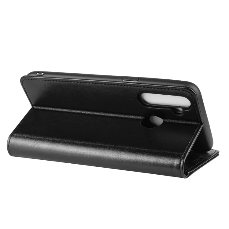 Crazy Horse Surface Leather Wallet Case for Realme 5 / Realme C3 (3 Cameras) - Black