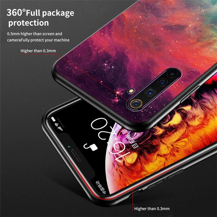 Starry Sky Pattern Tempered Glass + PC + TPU Combo Shell for Realme 6 Pro - Color Sky