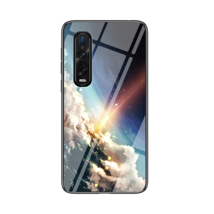 Étui de protection en verre trempé + PC + TPU pour Oppo Find X2 Pro - Ciel étoilé lumineux