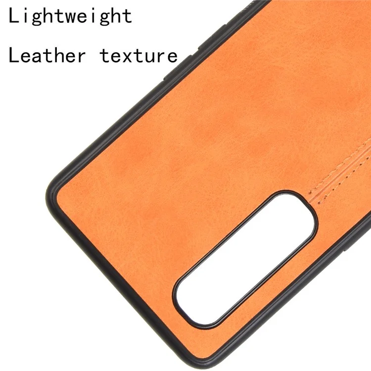 PU Leder beschichtete PC + TPU Hybrid Handyhülle für Oppo Find X2 Pro - Gelb