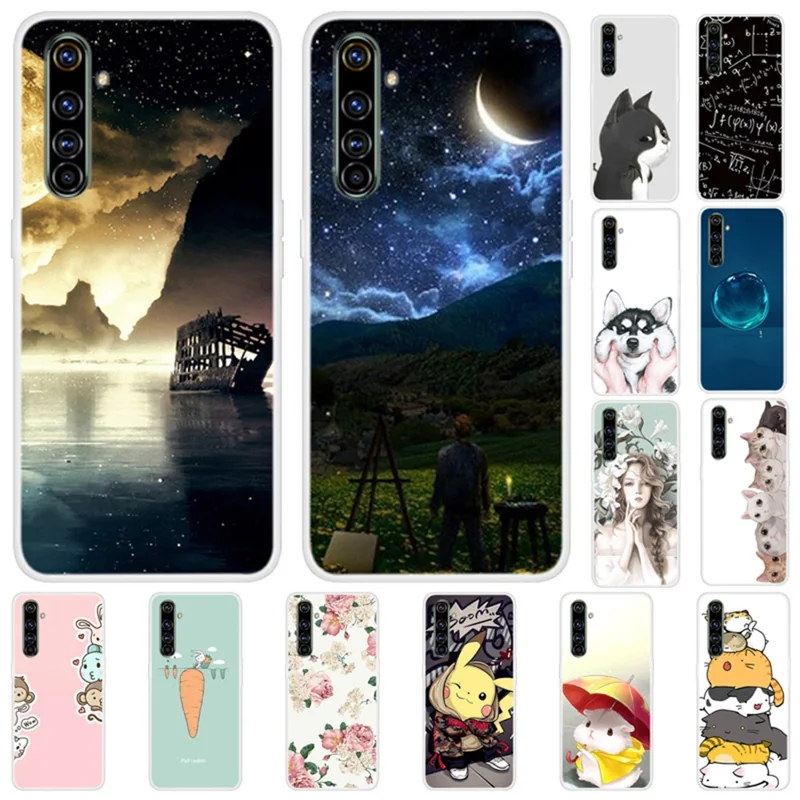 Pattern Printing Soft TPU Phone Case for Realme 6 - Water Drop