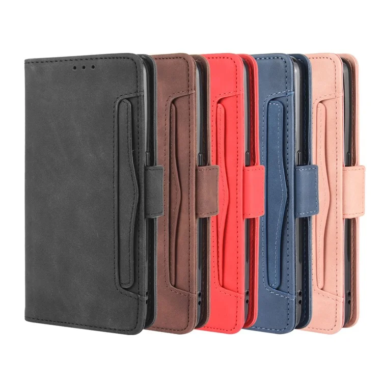 Wallet Leather Phone Case with Multiple Card Slots for Oppo Find X2 Lite/Reno3 5G - Black