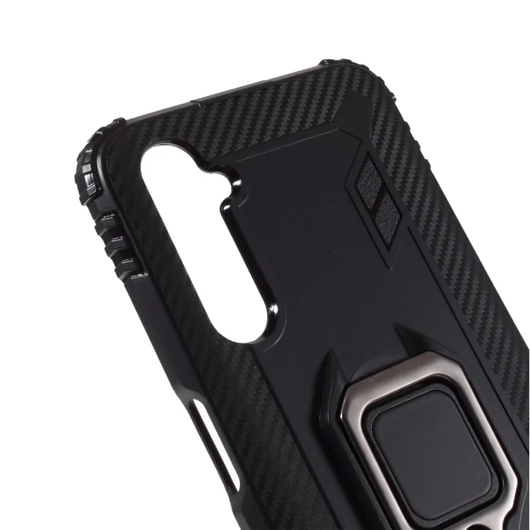 Anel de Dedo Kickstand TPU Cover Celular Protetive Protection Shell Para Realme 6 - Preto